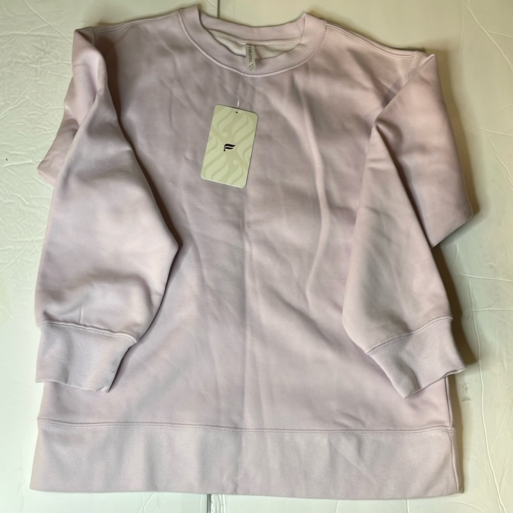 Fabletics crew neck lavender sweatshirt size XXS